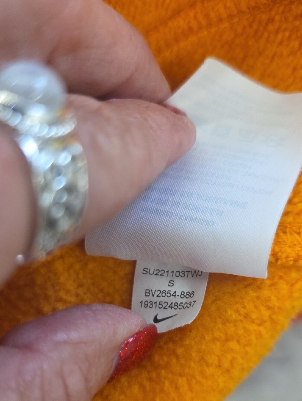 Nike Sportswear Club Fleece Pullover Hoodie Orange Trance Men's Small BV2654-886 - Picture 7 of 8